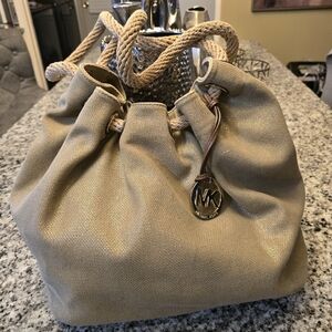 Michael Kors Tan Bucket Bag with Drawstring